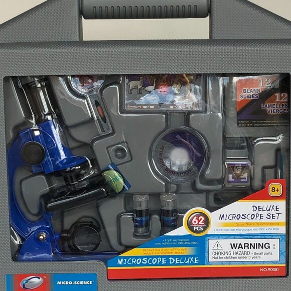 Eastcolight Deluxe Metal Microscope Set Multi-lingual (62 Pcs) New Sealed - Picture 14 of 16